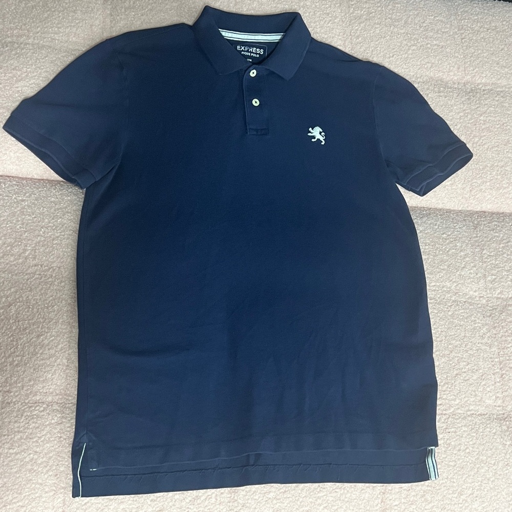 Men's Express Blue Collared Polo Medium